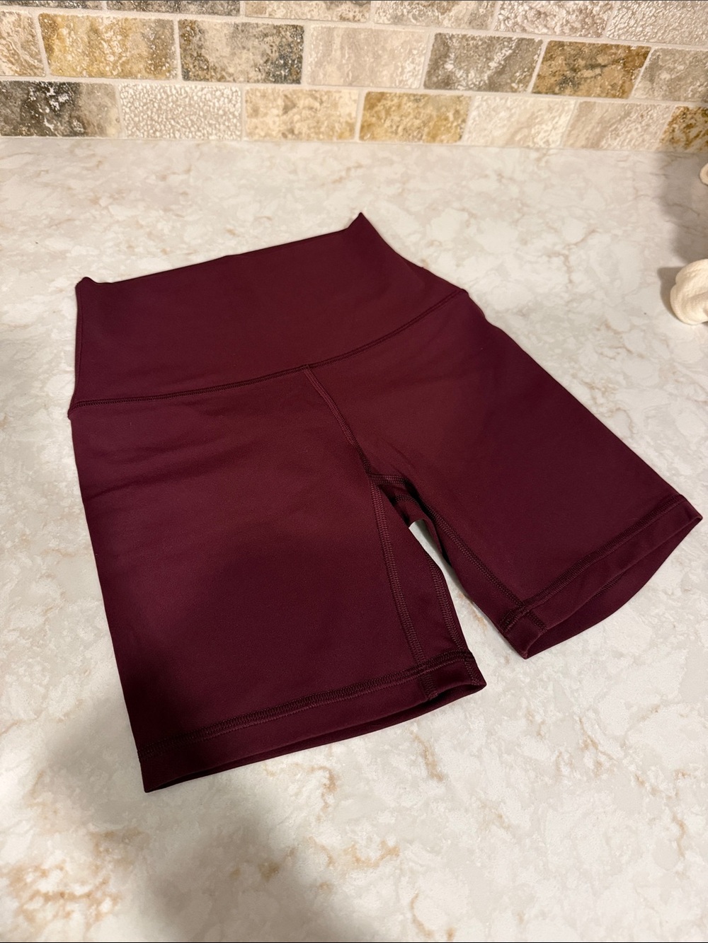 Lululemon High-Waist Burgundy Bike Shorts